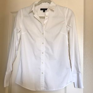 Banana Republic white button-down top, size 2